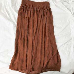 (Gently Used) Burnt Orange Midi Skirt